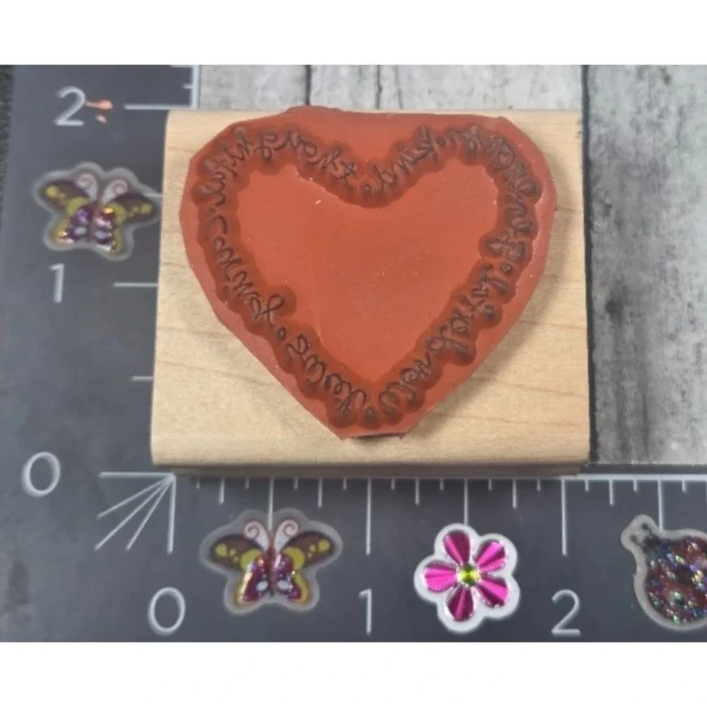 Stampin' Up! Heart Sweet Generous Wonderful Script 2006 Rubber Stamp Wood #L35